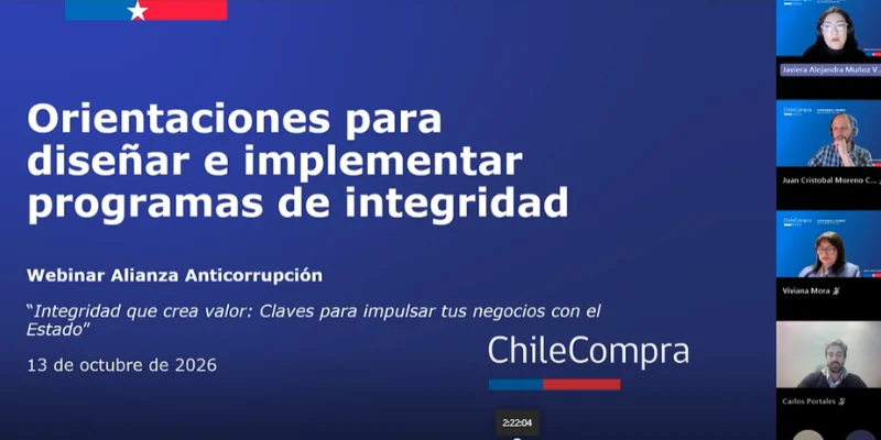presentación ChileCompra webinar Integridad proveedores 13 de octubre